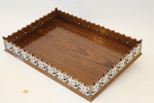 Load image into Gallery viewer, Walnut wood tray inlay with mother-of-pearl
