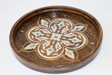 Load image into Gallery viewer, Walnut wood tray inlay with mother-of-pearl
