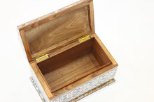 Load image into Gallery viewer, Walnut wood chest mother-of-pearl inlay
