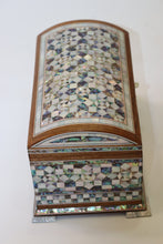 Load image into Gallery viewer, Walnut wood chest mother-of-pearl inlay
