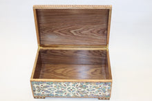 Load image into Gallery viewer, Walnut wood chest inlay with mother-of-pearl.
