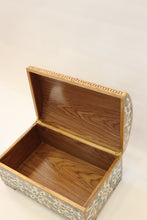 Load image into Gallery viewer, Walnut wood chest inlay with mother-of-pearl.
