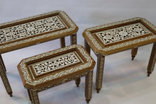 Load image into Gallery viewer, Antique tea tables set mother-of-pearl inlay
