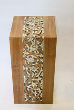 Load image into Gallery viewer, Walnut wood service table mother-of-pearl inlay
