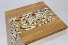 Load image into Gallery viewer, Walnut wood service table mother-of-pearl inlay
