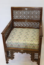 Load image into Gallery viewer, Walnut wood chair wood carving mother-of-pearl inlay
