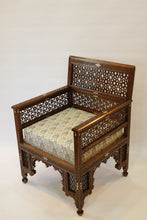 Load image into Gallery viewer, Walnut wood chair wood carving mother-of-pearl inlay
