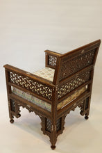 Load image into Gallery viewer, Walnut wood chair wood carving mother-of-pearl inlay
