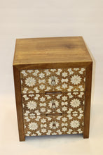 Load image into Gallery viewer, Walnut wood nightstand mother-of-pearl inlay
