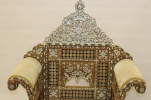 Load image into Gallery viewer, Walnut wood royal chair mother-of-pearl inlay
