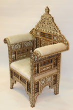 Load image into Gallery viewer, Walnut wood royal chair mother-of-pearl inlay
