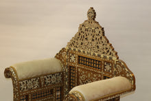 Load image into Gallery viewer, Walnut wood royal chair mother-of-pearl inlay
