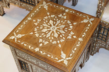 Load image into Gallery viewer, Walnut wood table mother-of-pearl inlay
