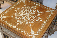 Load image into Gallery viewer, Walnut wood table mother-of-pearl inlay
