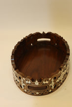 Load image into Gallery viewer, Walnut wood tray mother-of-pearl inlay
