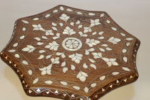 Load image into Gallery viewer, Walnut wood service table mother-of-pearl inlay
