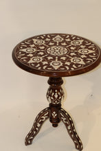 Load image into Gallery viewer, Walnut wood service table mother-of-pearl inlay
