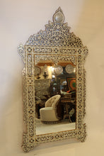 Load image into Gallery viewer, Walnut wood mirror full mother-of-pearl mirror
