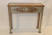 Lade das Bild in den Galerie-Viewer, Walnut wood console table mother-of-pear inlay
