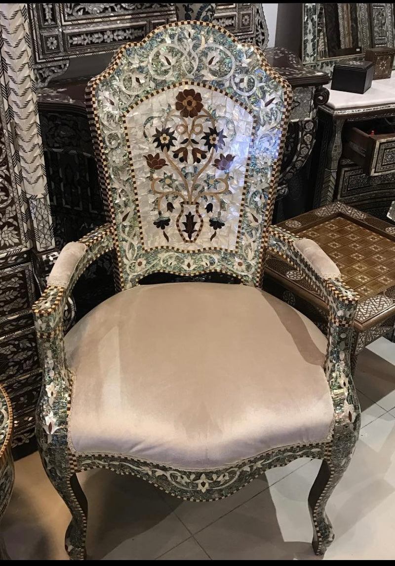 Sahara Chair inlaid with Mother of Pearl  (not available) Sold out  Preorder only